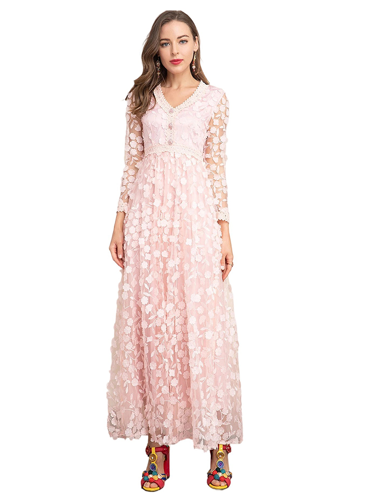 Autumn Puff Sleeve Floral Party Dress