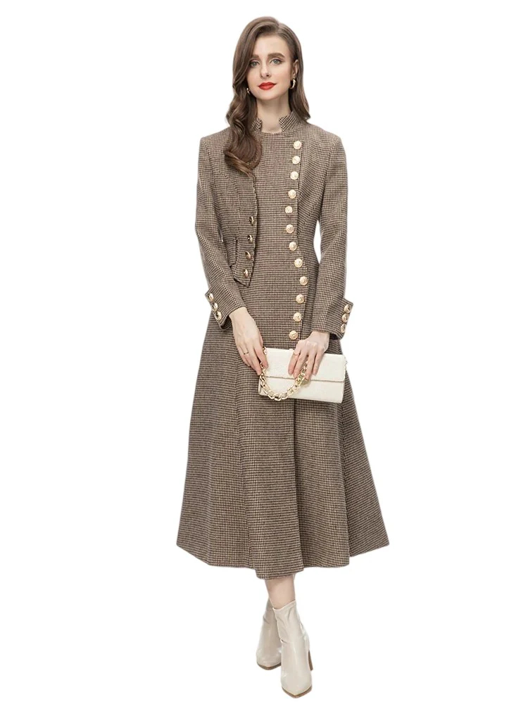 Elegant single-breasted long-sleeved solid color coat