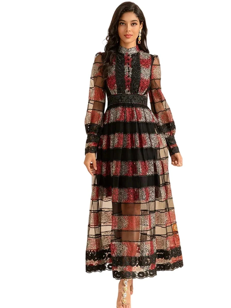 American women's French maxi dress